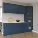 Ver imagem 1 de Cozinha Compacta Modulada 5 Peças 6 Portas 6 Gavetas Sevilha Azul/Cinza