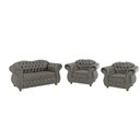 Ver imagem 1 de Uma Namoradeira Chesterfield Merlo + Duas Poltronas - Suede Cinza Chumbo / Decoração, Recepção, S