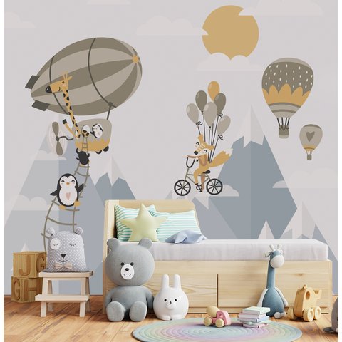 Papel de parede mapa mundi infantil para quarto de bebê M² PP68