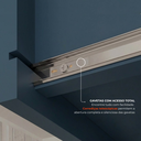 Ver mais imagens de Cozinha Compacta 5 Peças 2 Balcões com Tampo 2 Armários Aéreos e Cristaleira em MDF Sevilha Azul/Carvalho