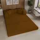 Ver imagem 3 de Sofá Cama Colchão 3 em 1 Puff Dobrável Confortável - Balaqui Cor:terracota