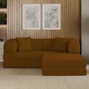 Ver imagem 2 de Sofá Cama Colchão 3 em 1 Puff Dobrável Confortável - Balaqui Cor:terracota