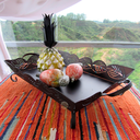 Ver imagem 3 de Fruteira Decorativa Grande em Ferro Folhada para Mesa e Cozinha