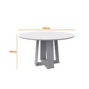 Ver imagem 2 de Mesa De Jantar Tampo Vidro Lara 135 Cm Off White Base Ypê