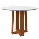 Ver imagem 1 de Mesa De Jantar Tampo Vidro Lara 135 Cm Off White Base Ypê