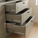 Ver imagem 7 de Cozinha Compacta 5 Peças 2 Balcões com Tampo 2 Armários Aéreos e Cristaleira em MDF Sevilha Verde/Cinza