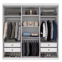Ver imagem 3 de Guarda Roupa Casal 6 Portas 4 Gavetas 270cm Joinville Branco - TCIL Móveis