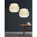 Ver imagem 2 de Lustre Sala de Jantar com Desvio Vivare Md-4397 Cúpula em Tecido 40cm Algodão-crú 127/220v