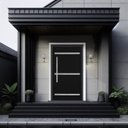 Ver imagem 2 de Porta de Aluminio Pivotante 220x110cm Lambril Project Abertura Esquerda Preto MGM