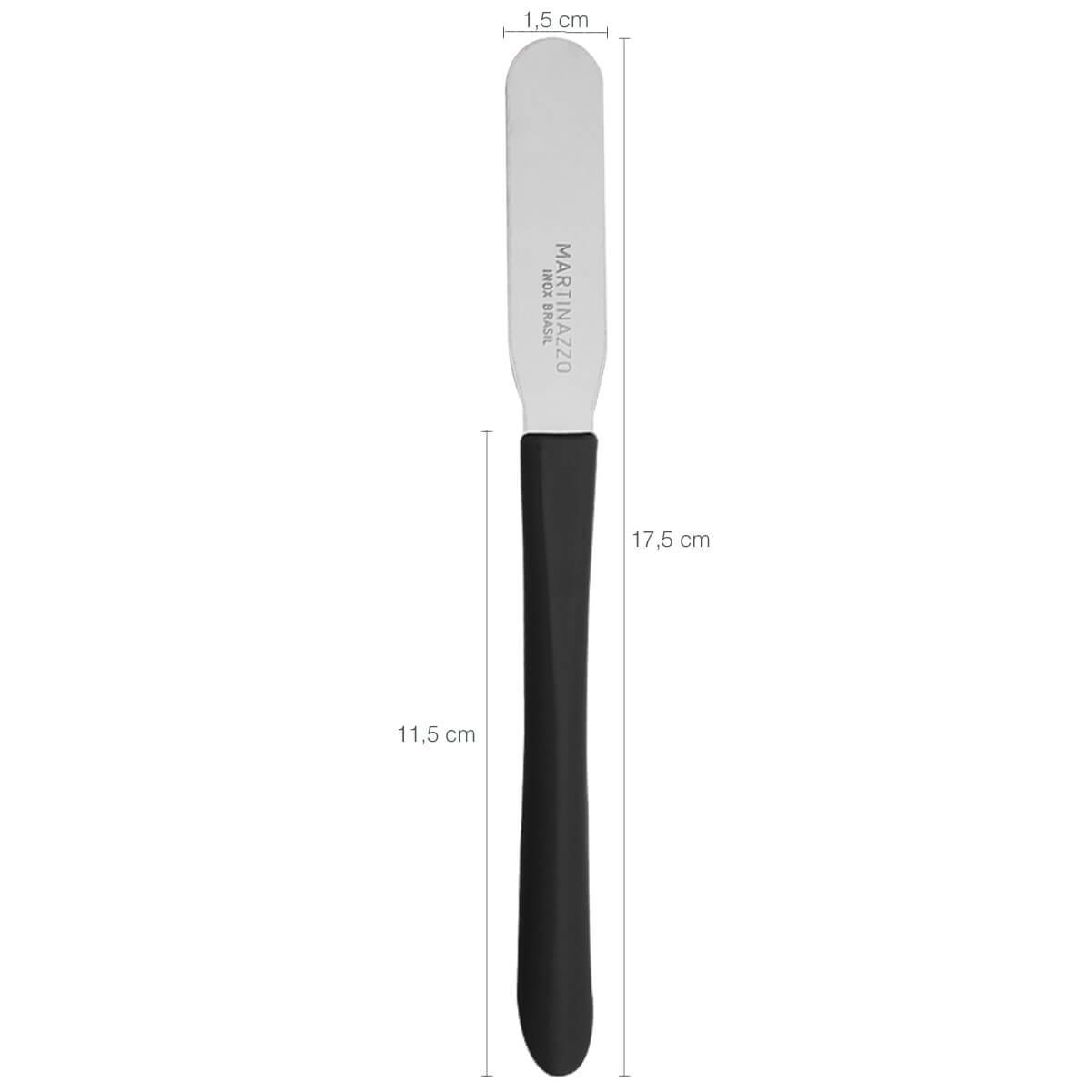 5 Conjuntos de Espátulas de Inox para Manteiga com 3 Peças cada Martinazzo Cabos Pretos - 3
