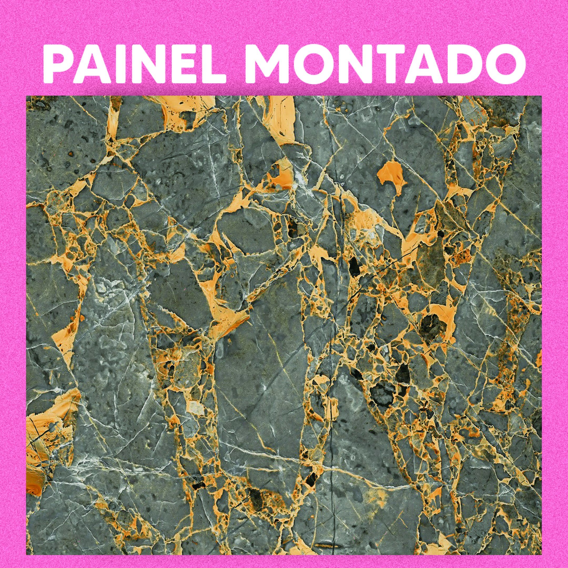 Papel de Parede Painel 3D Mármore Agata com Dourado 2,5M Auto Colante Revestimento Brilhoso - 3