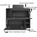 Ver imagem 4 de Gabinete de Banheiro Suspenso 75cm Luiza com 02 Portas Basculante Grafite com Cuba Preta