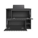 Ver imagem 3 de Gabinete de Banheiro Suspenso 75cm Luiza com 02 Portas Basculante Grafite com Cuba Preta