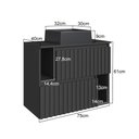 Ver imagem 5 de Gabinete de Banheiro Suspenso 75cm Luiza com 02 Portas Basculante Grafite com Cuba Preta