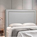Ver imagem 3 de Cabeceira Estofada para Quarto de Casal Queen 158cm Dama Linho Boucle Cinza Sofa Store