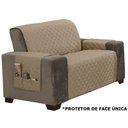 Ver imagem 4 de Capa Protetor de Sofá 2 Lugares King Classic Face Única Assento 1,20m Decorativo:Bege