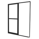 Ver imagem 2 de Porta de Aluminio de Correr 210x160cm 2 Folhas 1 Fixa Sólida Preto MGM