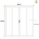 Ver imagem 4 de Janela de Aluminio de Correr 100x100cm 4 Folhas Soft Preto MGM