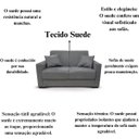 Ver imagem 7 de Sofá 2 Lugares Sala de Estar Recepção Suede Vitoria Cinza