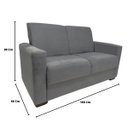Ver imagem 3 de Sofá 2 Lugares Sala de Estar Recepção Suede Vitoria Cinza