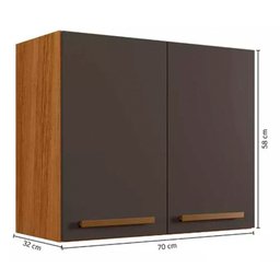 Armário de Cozinha Aéreo Cristal 2 Portas Arte Móveis - 5