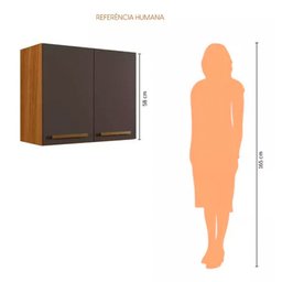 Armário de Cozinha Aéreo Cristal 2 Portas Arte Móveis - 6