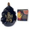 Incensário Cascata Gruta Folha Ganesh Livro Dour Preto 11cm - 2