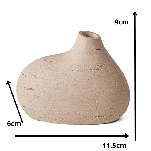 Mini Vaso em Poliresina 9,5x11,5x6cm (AxLxP) Bege 16310C Mart - 2