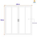 Ver imagem 4 de Janela de Aluminio Correr 100x150cm 4 Folhas com Grade Sólida Preto MGM
