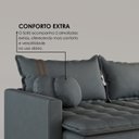 Ver imagem 5 de Sofá Cama Retrátil em Madeira Eucalipto e Veludo 200cm Flórida Cinza