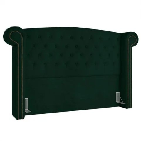 Cabeceira Estofada Box Queen Valência 1,60 Cm - 947- Veludo Verde