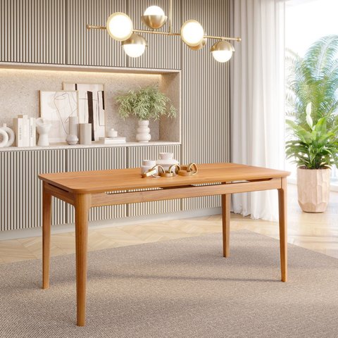 Mesa de Jantar 6 Lugares 160cm Miriti CabeCasa MadeiraOriginals Marrom/Caramelo