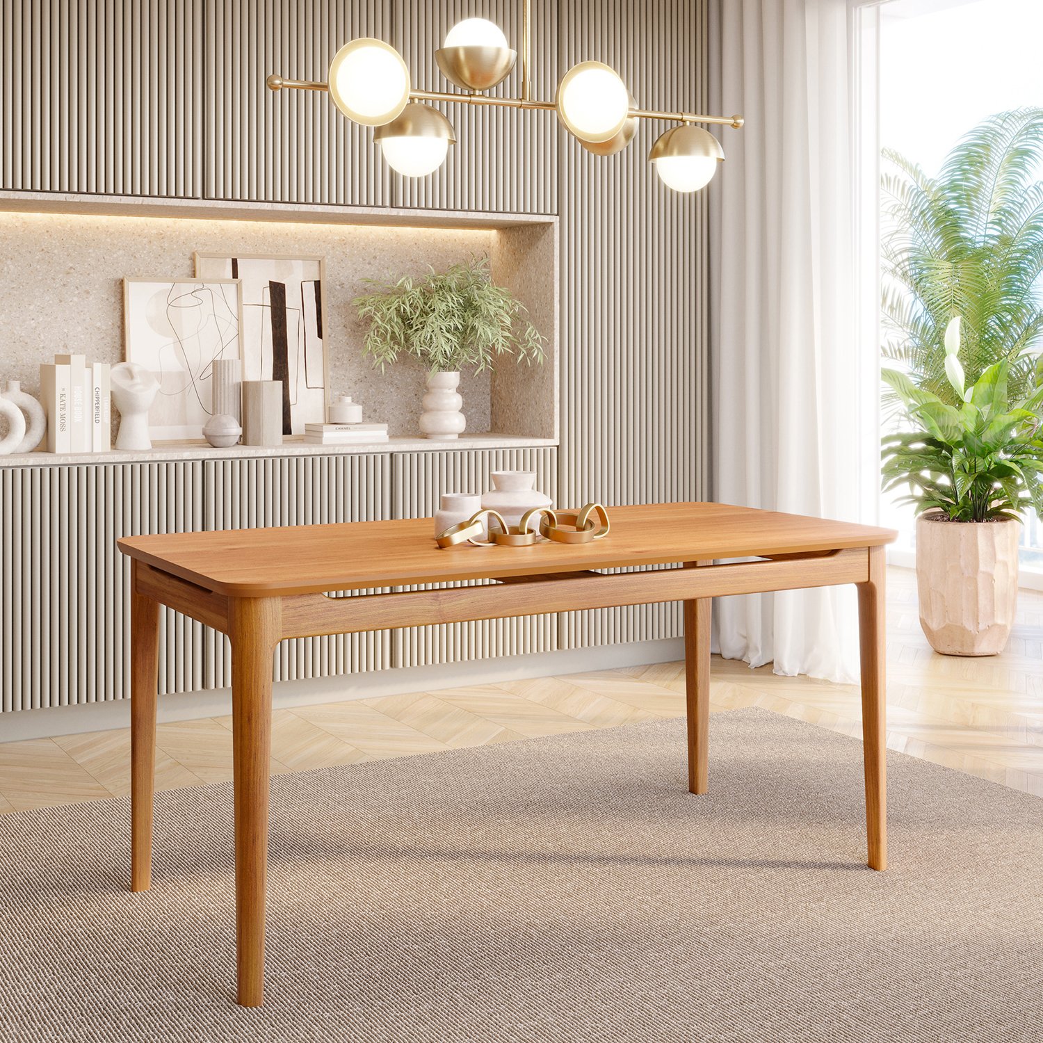 Mesa de Jantar 6 Lugares 160cm Miriti Cabecasa Madeiramadeira