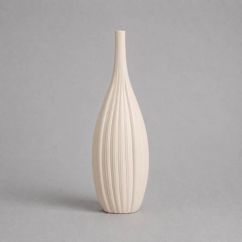Garrafa de Chão Sevilha Grande Vaso Decorativo de Cerâmica para Sala e Hall Off White