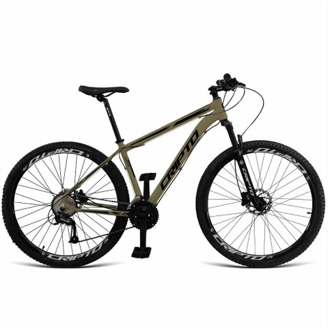 Bicicleta Unisex 21" Aro Aero 29 24v Freios a Disco Suspensão 80mm Guidão Curvo Verde Oliva/ Preto