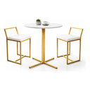 Ver imagem 1 de Conjunto Mesa Bistrô Redonda 60cm 2 Cadeiras Estofadas Luxo