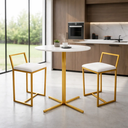 Ver imagem 4 de Conjunto Mesa Bistrô Redonda 60cm 2 Cadeiras Estofadas Luxo