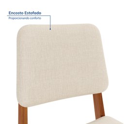 Kit 2 Cadeiras Madeira Maciça Estofada Miriti CabeCasa MadeiraMadeira - 4