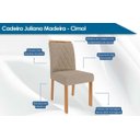 Ver imagem 3 de Cadeira Sala de Jantar Juliana Wood Kit 4 Un Madeirado/suede Nude Bege - Cimol