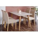 Ver imagem 4 de Cadeira Sala de Jantar Juliana Wood Kit 4 Un Madeirado/suede Nude Bege - Cimol