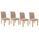Ver imagem 1 de Cadeira Sala de Jantar Juliana Wood Kit 4 Un Madeirado/suede Nude Bege - Cimol