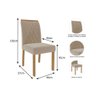 Cadeira Sala de Jantar Juliana Wood Kit 4 Un Madeirado/suede Nude Bege - Cimol - 2