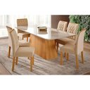 Ver imagem 3 de Cadeira Sala de Jantar Juliana Wood Kit 4 Un Madeirado/suede Nude Bege - Cimol