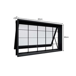 Janela Maxim-ar Evidence em Aço com Grade Quadriculada 60x80 R120 - 2