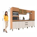 Ver imagem 5 de Cozinha Completa Modulada 6 Peças com Torre Quente Paneleiro e Vidro Reflecta Cecília Marrom/Freijó/Off White