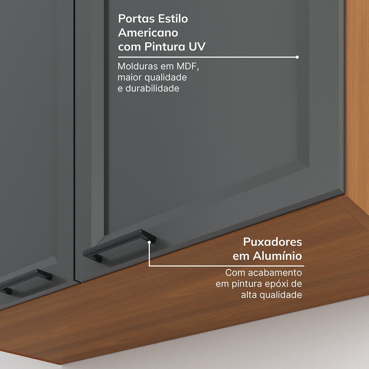 Cozinha Compacta 4 Peças 3 Aéreos 1 Balcão Soho Cabecasa Madeiramadeira - 5