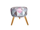 Ver imagem 5 de Kit Namoradeira + 2 Poltronas Decorativa Nina + Puff Redondo Suede Triângulo Rosa Pés Madeira Ms Dec