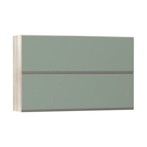 Armário Basculante Duplo 120cm 2 Portas Legno Crema C/Verde