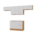 Ver imagem 2 de Cozinha Compacta Planejada 4 Peças 3 Aéreos 1 Balcão Soho CabeCasa MadeiraOriginals Branco/Freijó