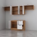 Ver mais imagens de Cozinha Compacta Planejada 4 Peças 3 Aéreos 1 Balcão Soho CabeCasa MadeiraOriginals Branco/Freijó